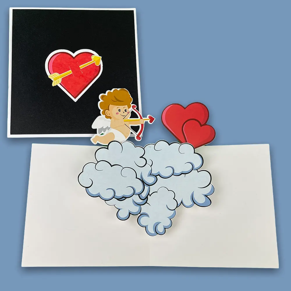 cupid heart pop-up card