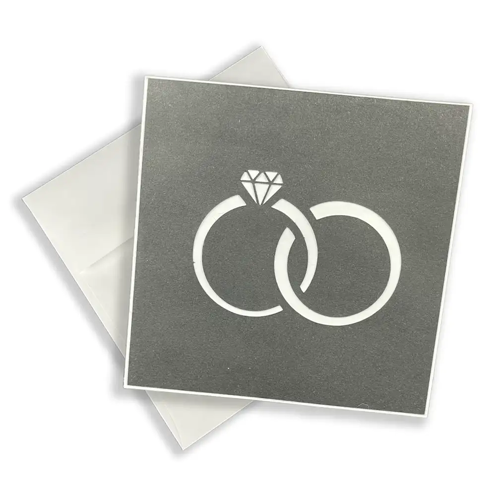 connected rings wedding card