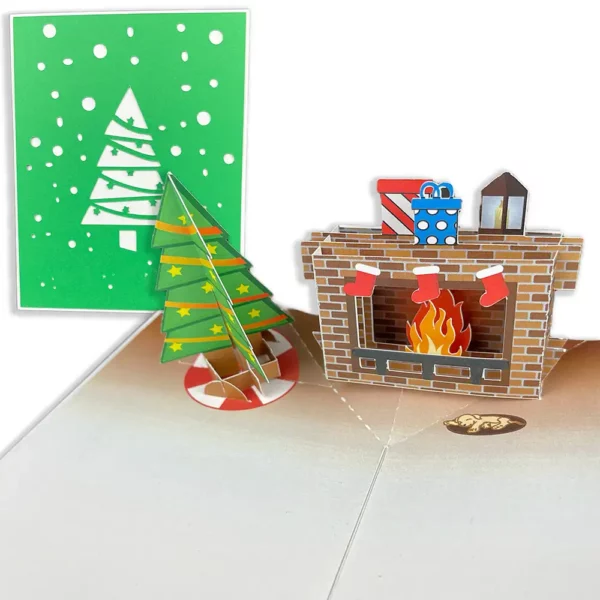 fireplace christmas tree pop-up