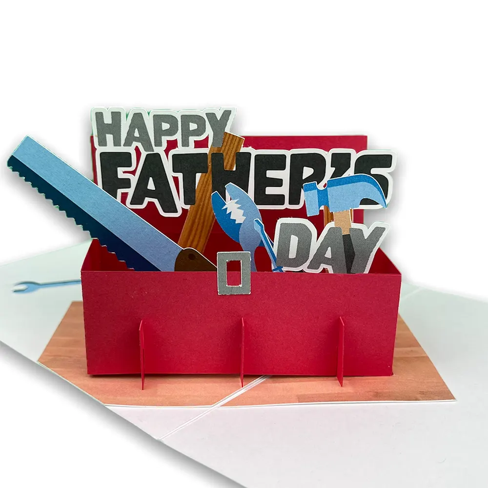 happy fathers day card pop up tool box