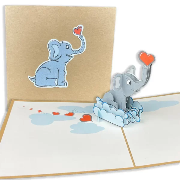 elephant pop-up card