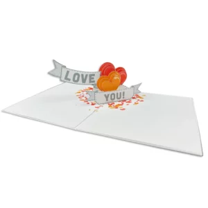 I really love you card with heart pop ups