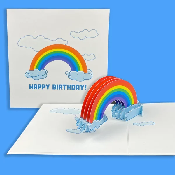 rainbow birthday card pop-up