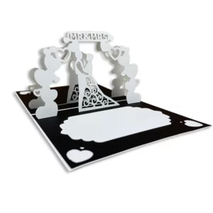 bride and groom silhouette pop up