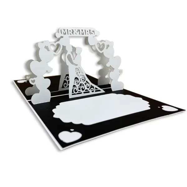bride and groom silhouette pop up