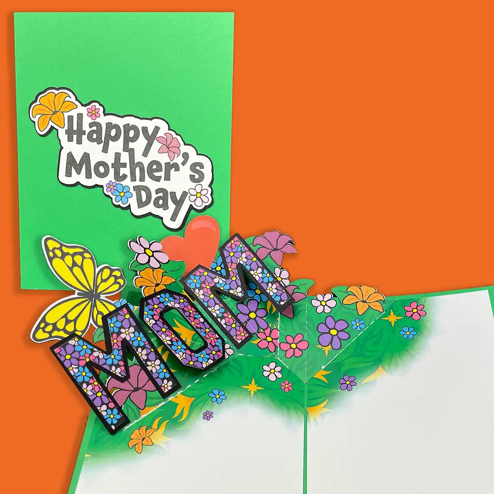 mom flower pop-up card