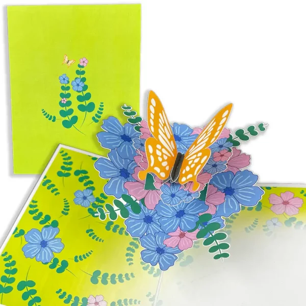 flowers with butterfly pop-up