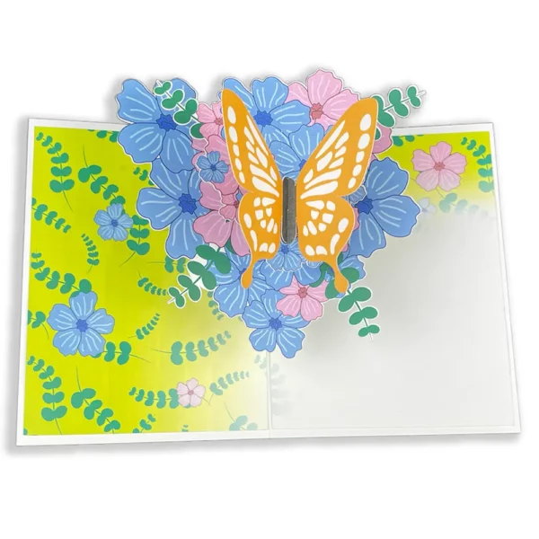 flowers with butterfly pop-up