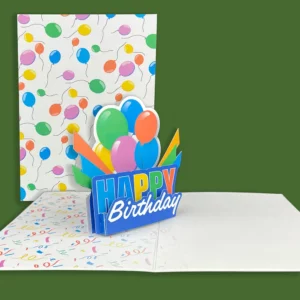 birthday balloons happy birthday pop-up card