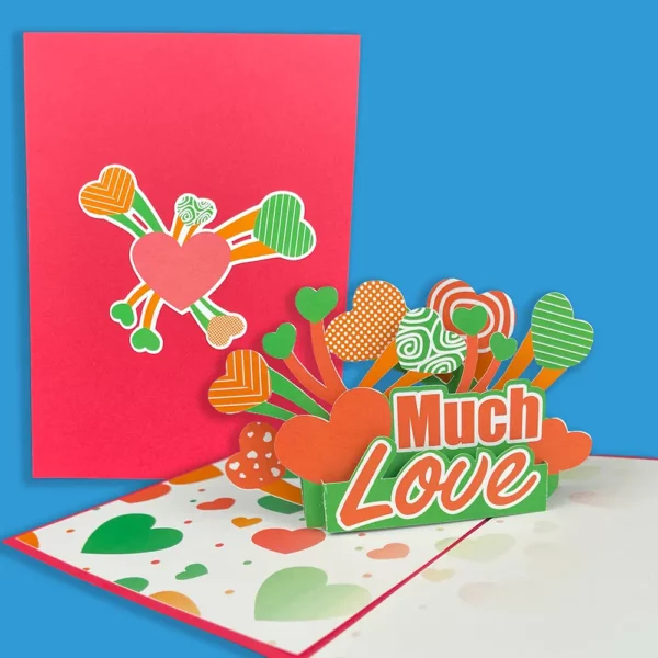much love hearts card pop-up