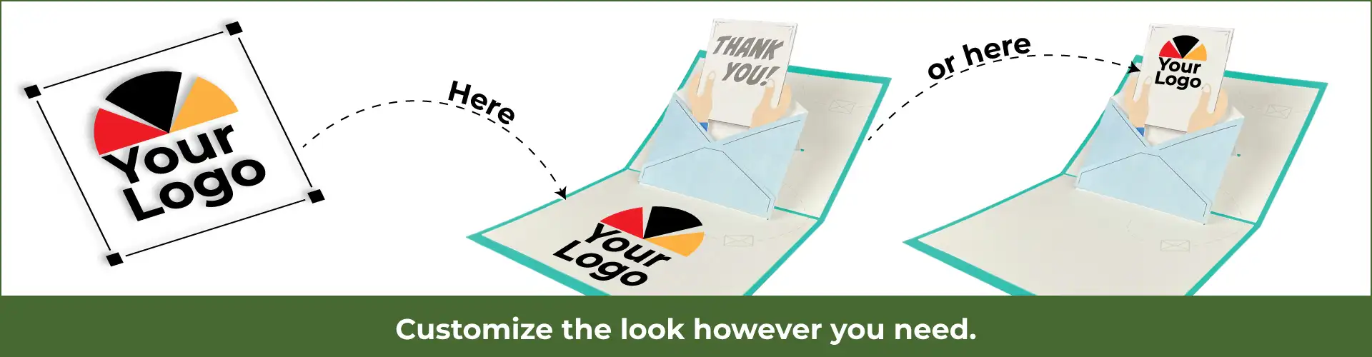 custom pop-up card with your logo
